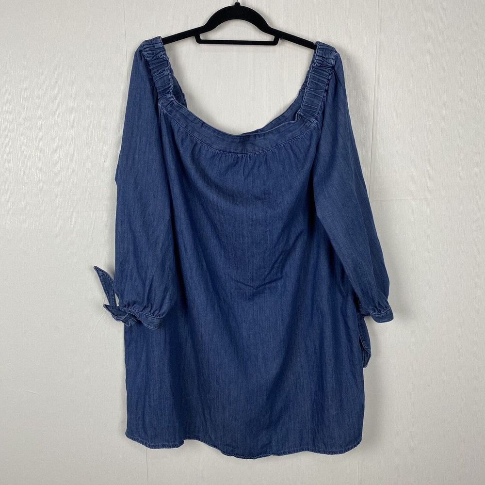 Asos Women’s Blue Denim Off The Shoulders Top Size US 20.
